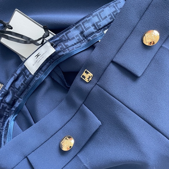 Elisabetta Franchi Essentials Women Pants Navy EU Size 42 - Picture 4 of 7